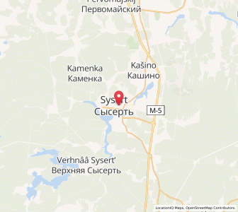 Map of Sysert’, Sverdlovsk Oblast