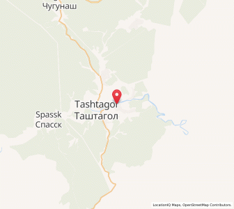Map of Tashtagol, Kuzbass