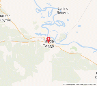 Map of Tavda, Sverdlovsk Oblast