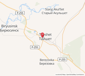 Map of Tayshet, Irkutsk Oblast