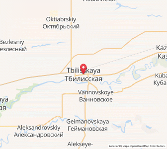 Map of Tbilisskaya, Krasnodar Krai