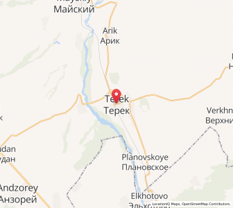 Map of Terek, Kabardino-Balkariya Republic