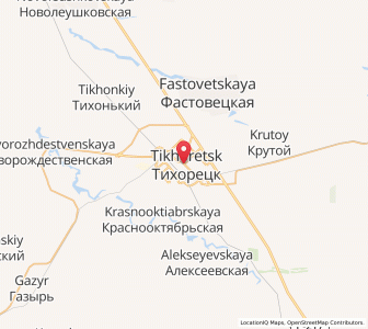 Map of Tikhoretsk, Krasnodar Krai