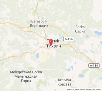 Map of Tikhvin, Leningradskaya Oblast'