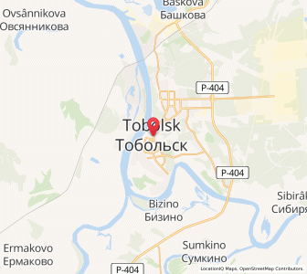 Map of Tobolsk, Tyumen Oblast