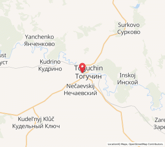 Map of Toguchin, Novosibirsk Oblast
