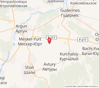 Map of Tsotsin-Yurt, Chechnya