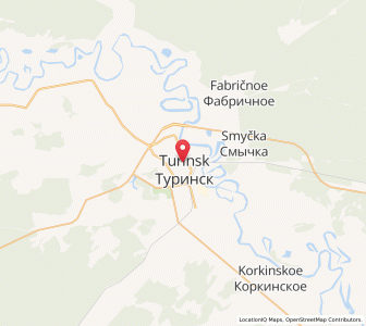 Map of Turinsk, Sverdlovsk Oblast