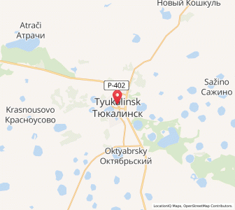 Map of Tyukalinsk, Omsk Oblast