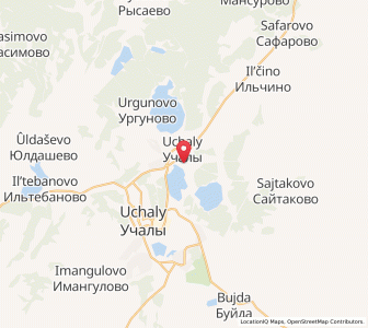 Map of Uchaly, Bashkortostan Republic