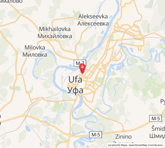 Map of Ufa, Bashkortostan Republic