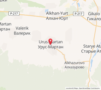 Map of Urus-Martan, Chechnya