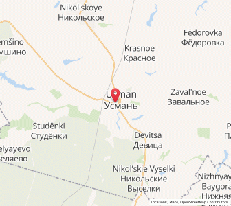 Map of Usman’, Lipetsk Oblast