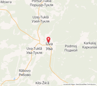 Map of Uva, Udmurtiya Republic