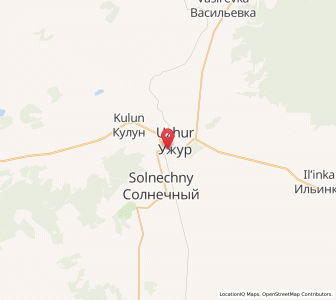 Map of Uzhur, Krasnoyarsk Krai
