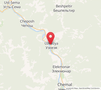 Map of Uznezya, Altai