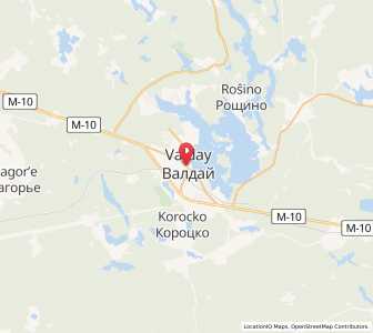 Map of Valday, Novgorod Oblast