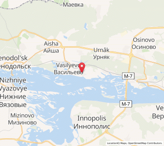 Map of Vasil’yevo, Tatarstan Republic