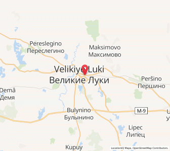 Map of Velikiye Luki, Pskov Oblast