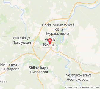 Map of Vel’sk, Arkhangelskaya