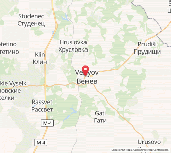 Map of Venëv, Tula Oblast