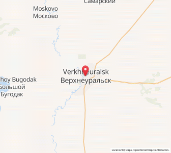 Map of Verkhneural’sk, Chelyabinsk
