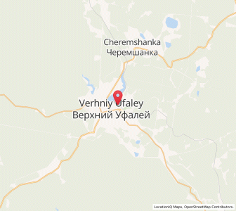 Map of Verkhniy Ufaley, Chelyabinsk