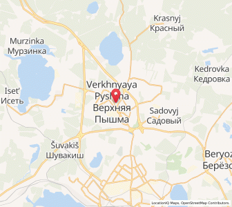 Map of Verkhnyaya Pyshma, Sverdlovsk Oblast
