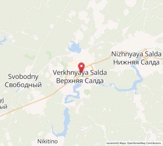 Map of Verkhnyaya Salda, Sverdlovsk Oblast