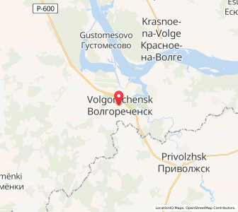 Map of Volgorechensk, Kostroma Oblast