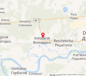 Map of Volodarsk, Nizhny Novgorod Oblast