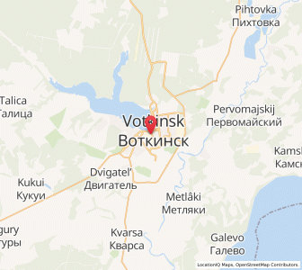 Map of Votkinsk, Udmurtiya Republic