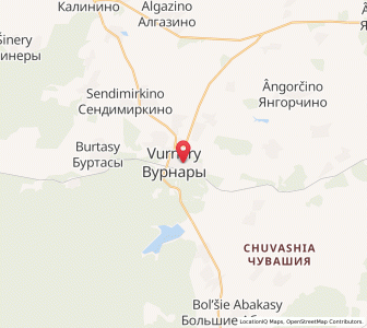 Map of Vurnary, Chuvashia