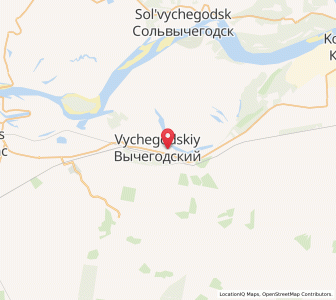 Map of Vychegodskiy, Arkhangelskaya