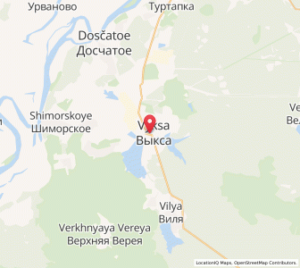 Map of Vyksa, Nizhny Novgorod Oblast