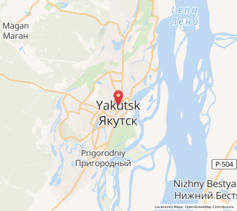 Map of Yakutsk, Sakha