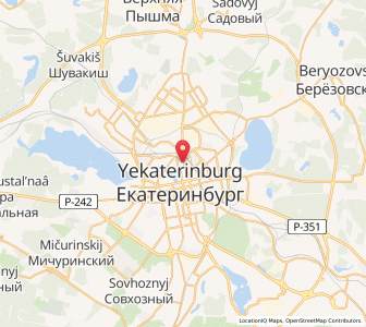 Map of Yekaterinburg, Sverdlovsk Oblast