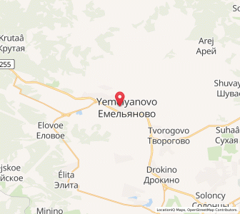 Map of Yemel’yanovo, Krasnoyarsk Krai