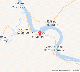 Map of Yeniseysk, Krasnoyarsk Krai