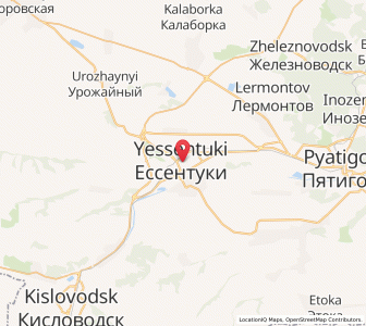 Map of Yessentuki, Stavropol Kray