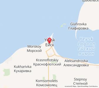 Map of Yeysk, Krasnodar Krai