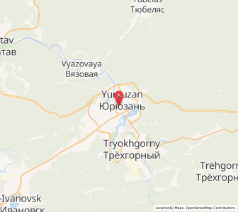 Map of Yuryuzan’, Chelyabinsk