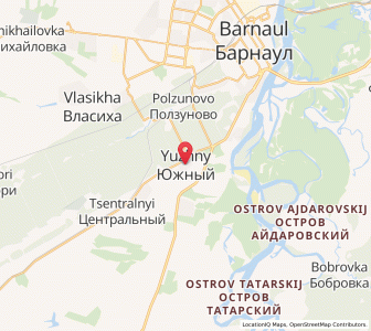 Map of Yuzhnyy, Altai Krai