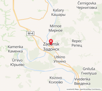 Map of Zadonsk, Lipetsk Oblast