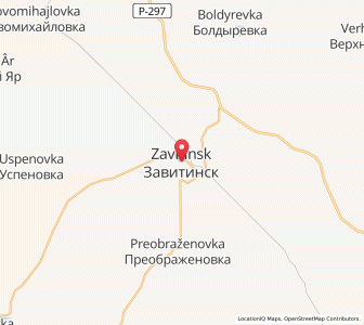 Map of Zavitinsk, Amur Oblast