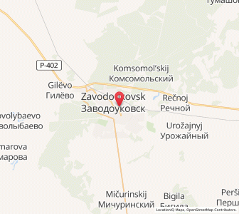 Map of Zavodoukovsk, Tyumen Oblast