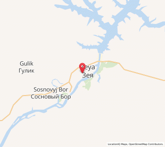 Map of Zeya, Amur Oblast