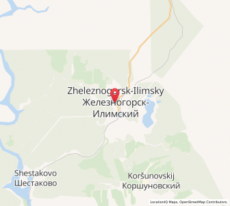 Map of Zheleznogorsk-Ilimskiy, Irkutsk Oblast