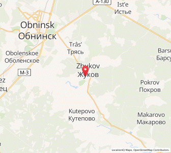 Map of Zhukov, Kaluga Oblast