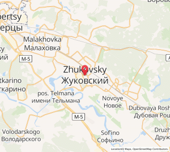 Map of Zhukovsky, Moscow Oblast